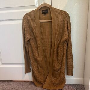 Women's Brown Open-Front Sweater